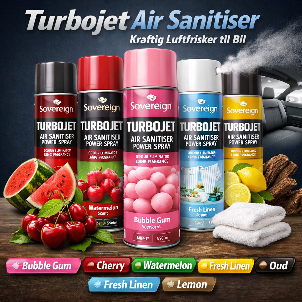 Sovereign Bil Perfume Turbo Jet Air Sanitiser Spray Luft Frisker